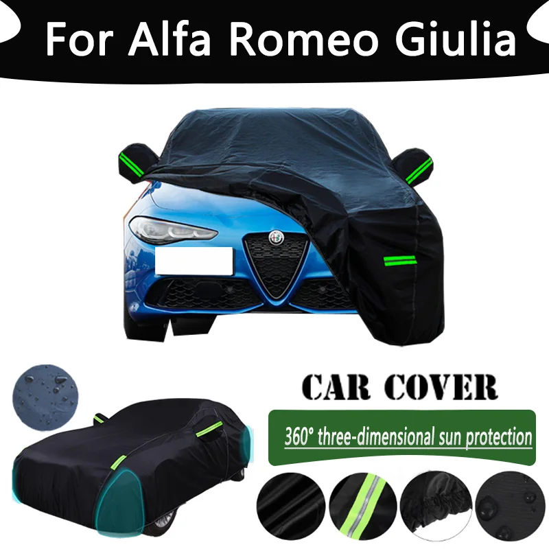 

For Alfa Romeo Giulia Outdoor Protection Full Car Cover Snow Covers Rainwater Sunshine Dustproof Scratches Car Cover