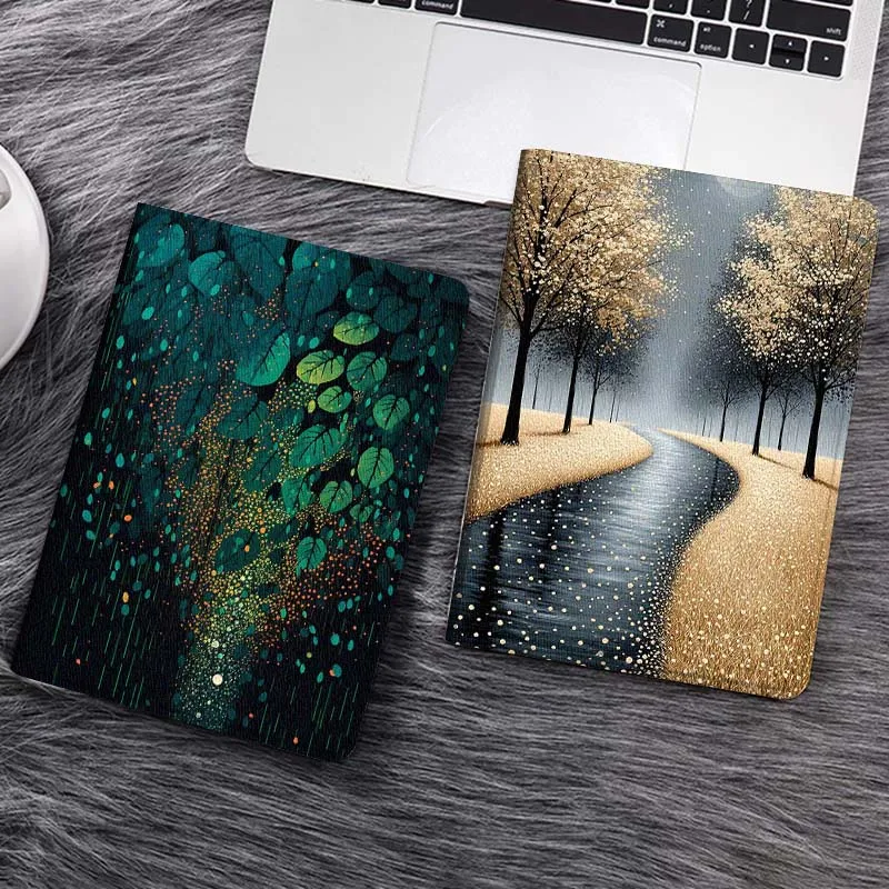 

Cartoon Leaf Rain Drop Gift Tablet Case For Samsung Tab Galaxy S6 S11 A A7 A8 A9 A11 10.1 10.4 10.5 Plus Lite