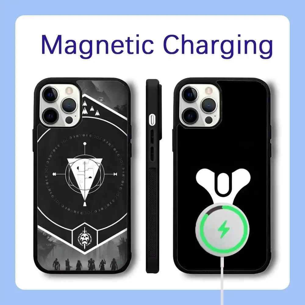 D-destiny 2 – coque de téléphone de jeu pour iPhone 16,15,14,13,12,11,Pro,Max,Plus,Mini,SE Magsafe, chargement sans fil magnétique