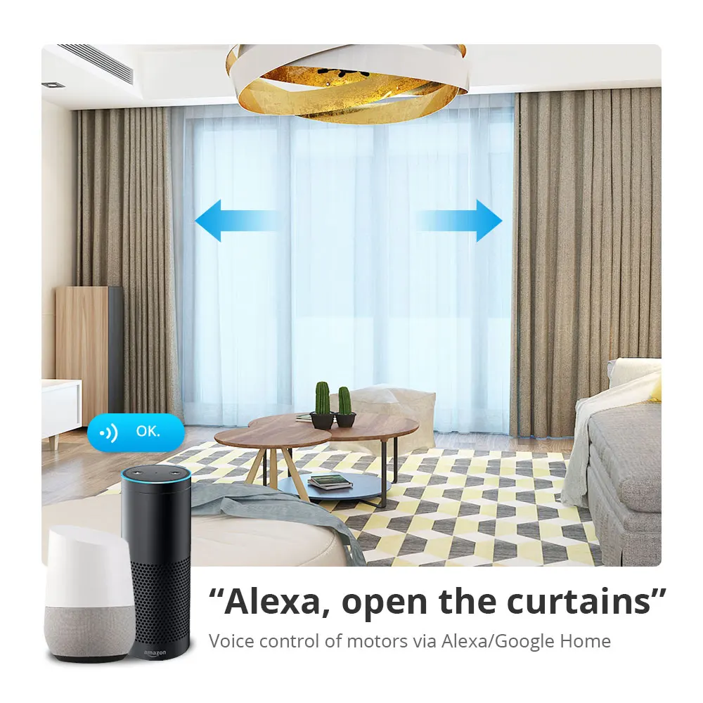 Intellithings Tuya Zigbee Smart Electric Curtain Motor with Splicing Track Beltless Design Alexa Google Home Voice Control