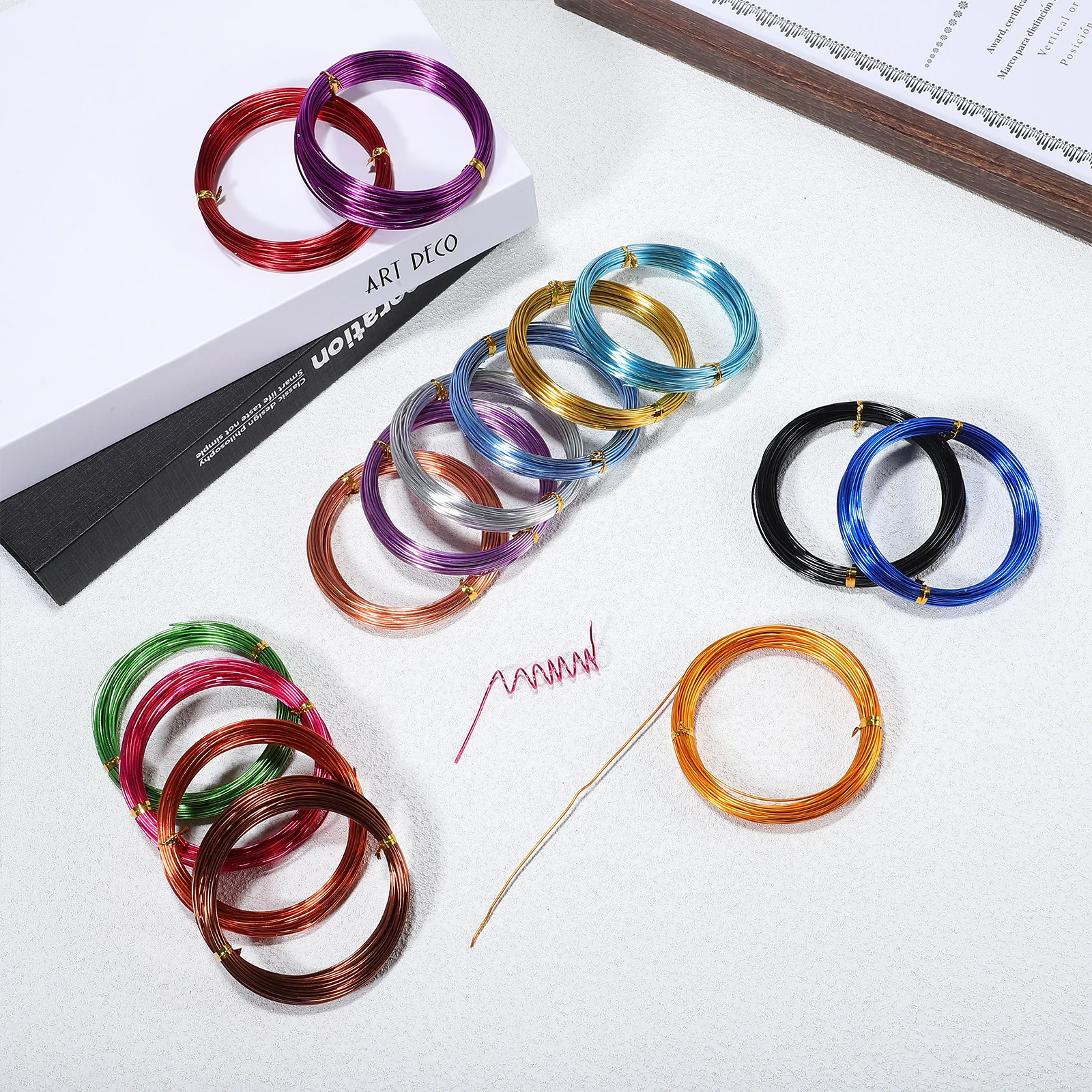 

15 Rolls 1.0mm Colored Aluminum Wire for DIY Crafts Jewelry Making 10m Soft Bendable Anodized Beading Accessories