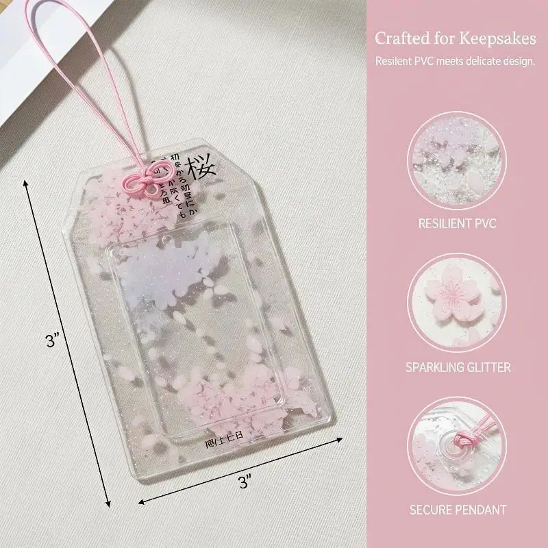 Cherry Blossom Acrylic Photocard Holder Clear View 1Pcs Fits 3 Inch Kpop Album Card Gift for Kpop Enthusiasts