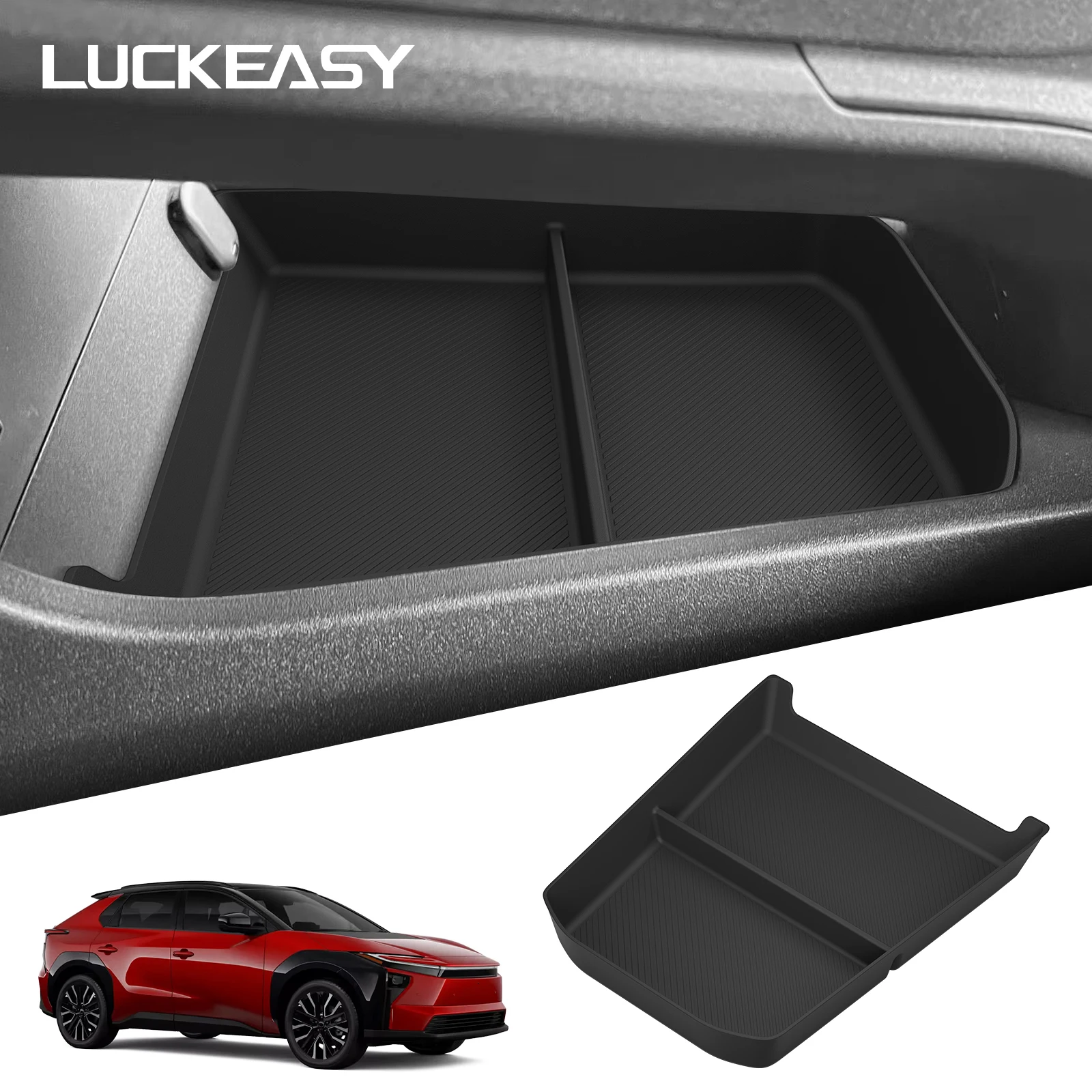 LUCKEASY für Toyota bZ 2026 Mittelkonsole Untere Schicht Aufbewahrungsbox Innenzubehör Auto-Aufbewahrungsbox Schublade Nur für Linkslenker geeignet