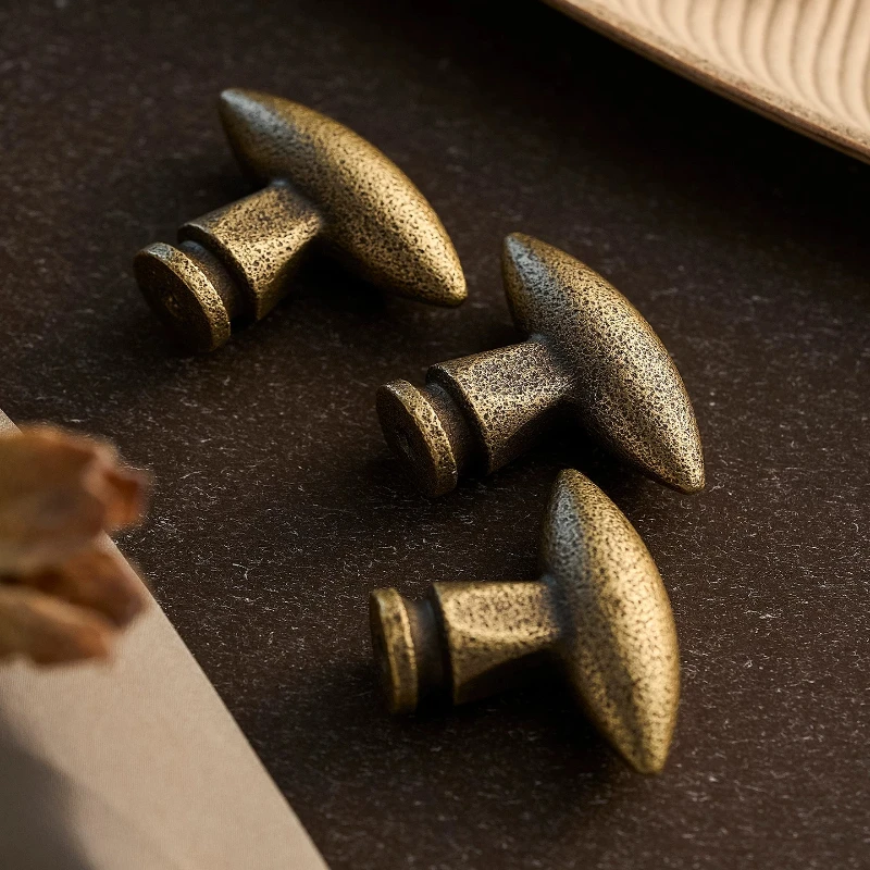 Antique Copper Cabinet Handle Retro Style Furniture Handle French Brass Cabinet Door Handle Creative Wardrobe Door Drawer Knob