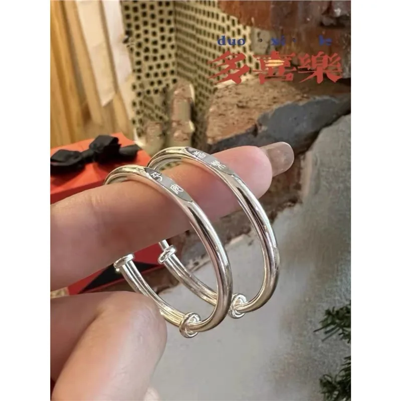 Bracelet S999 Rabbit Long Life Lock Tiger Child Silver Jewelry