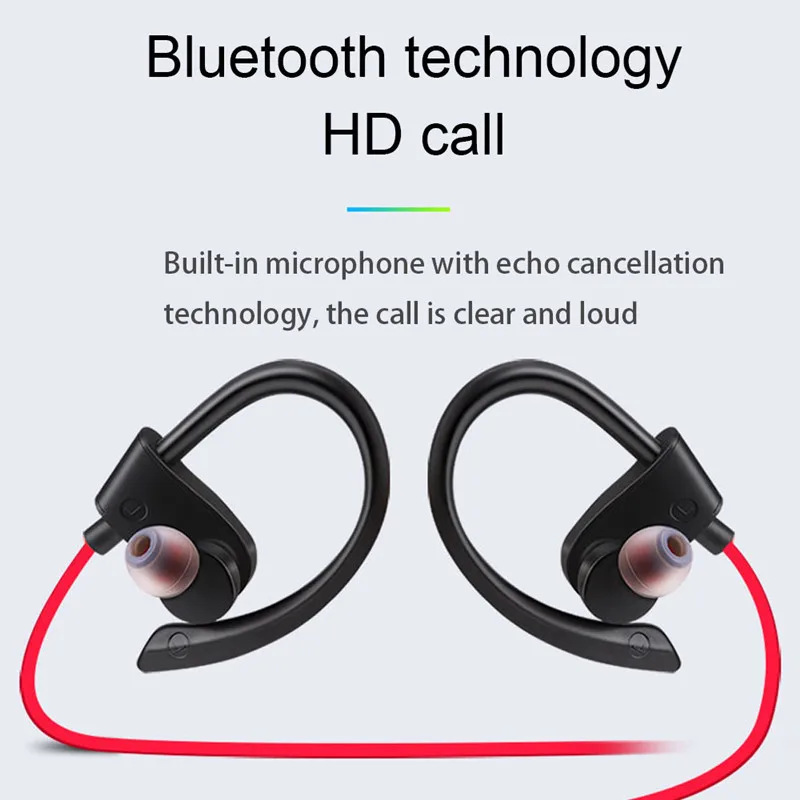 すべてのスマートフォン用のワイヤレスBluetoothヘッドセット,音楽用のワイヤレススポーツヘッドセット,ハンズフリーゲーム