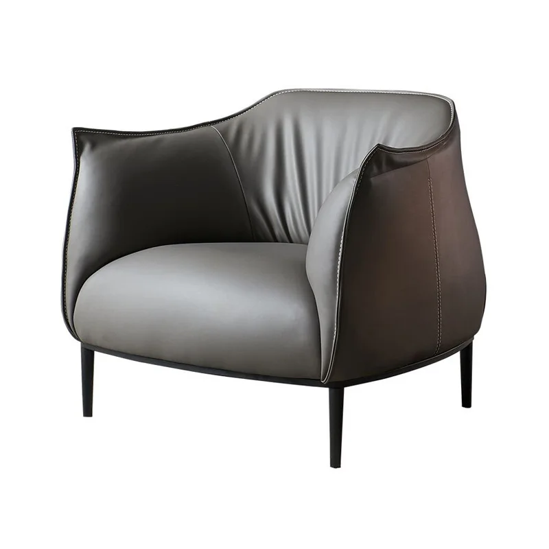 

Светлый стул, роскошный кожаный диван для гостиной, одноместный диван для отдыха, кресло для отдыха в отеле, кресло для переговоров для гостей