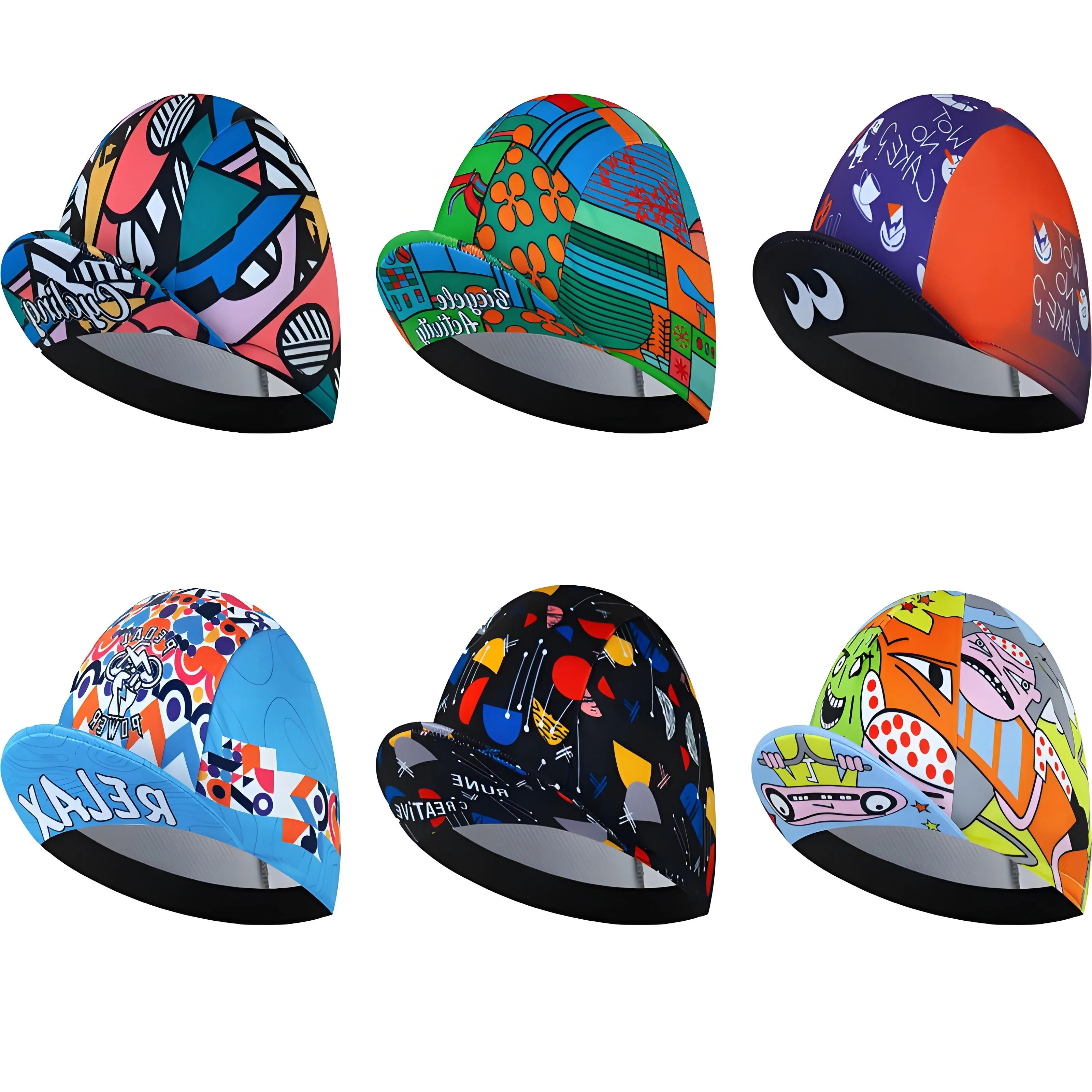 

New Cycling hat, Fashionable Graffiti Sweat absorbing and Breathable Quick drying Sports hat for Men and Women