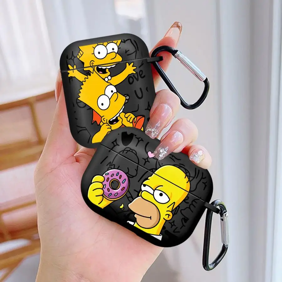 Funda con dibujos animados de los Simpson para Airpods Pro 2 Pro2 3 Pro3 4 1, funda para auriculares
