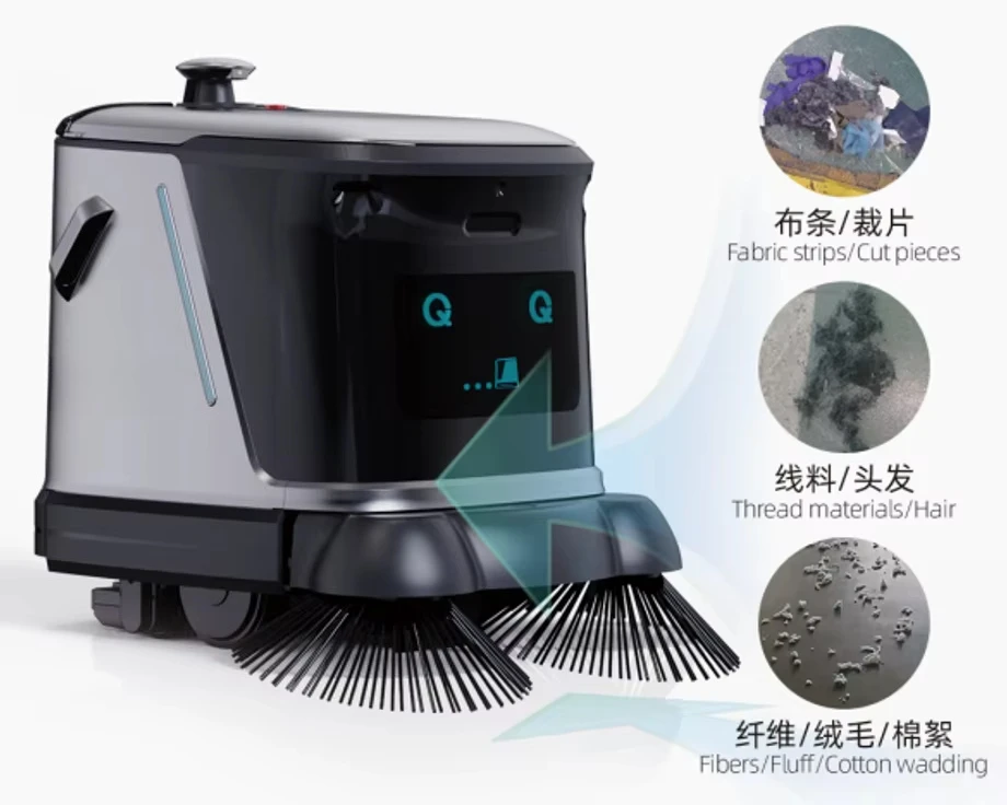 Industrial Cleaning Robot 25kPa Suction for Garment Factory, Warehouse, Autonomous Floor Sweeper and Vacuum Machine