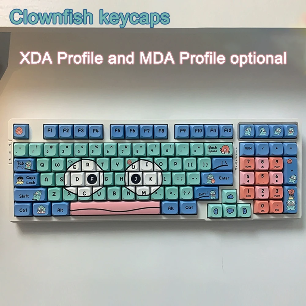 

Clownfish keycaps Five Sided Heat Sublimation Pbt Keycap XDA/MDA Profile Personalized Small Complete Set For Mechanical Keyboard