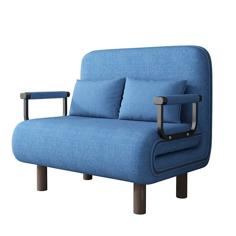 

Wrought iron sofa dual-purpose foldable bed small apartment living room multi-functional balcony study single double retractable