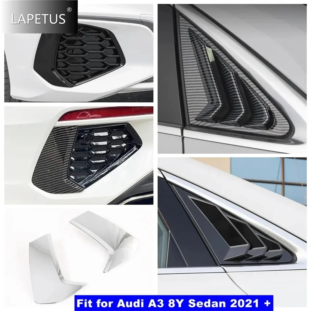 

Car Rear Window Louver Shutter / Tail Fog Lights Eyebrow Cover Trim Kit ABS Fit For Audi A3 8Y Sedan 2021 Exterior Accessories