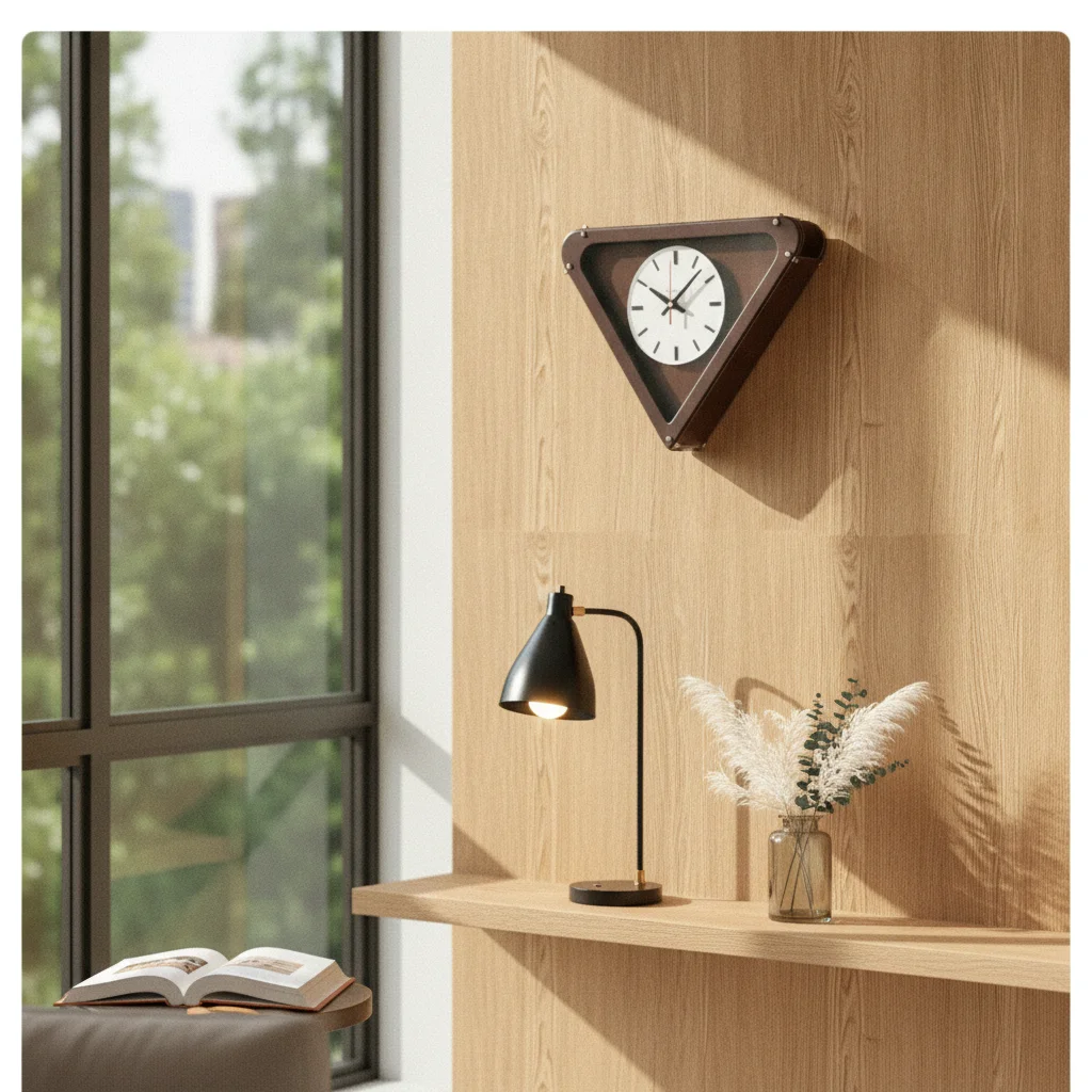 Corner Wall Clock Minimalist Design Double Sided Wall Clock Home Decor Easy Installation Battery Operated