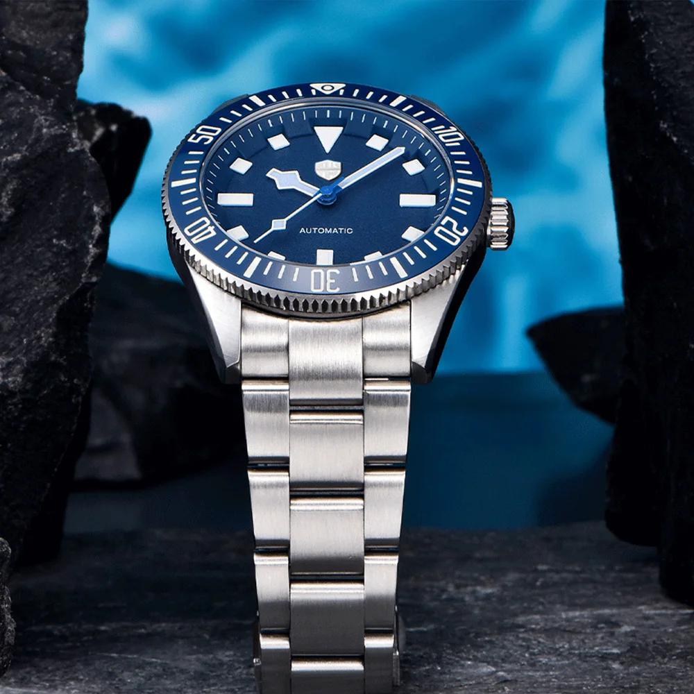 Jam tangan pria Rollstimi 2025 baru, jam tangan otomatis mewah, jam tangan mekanik pria, safir terbaik, baja tahan karat, 10BAR, bercahaya