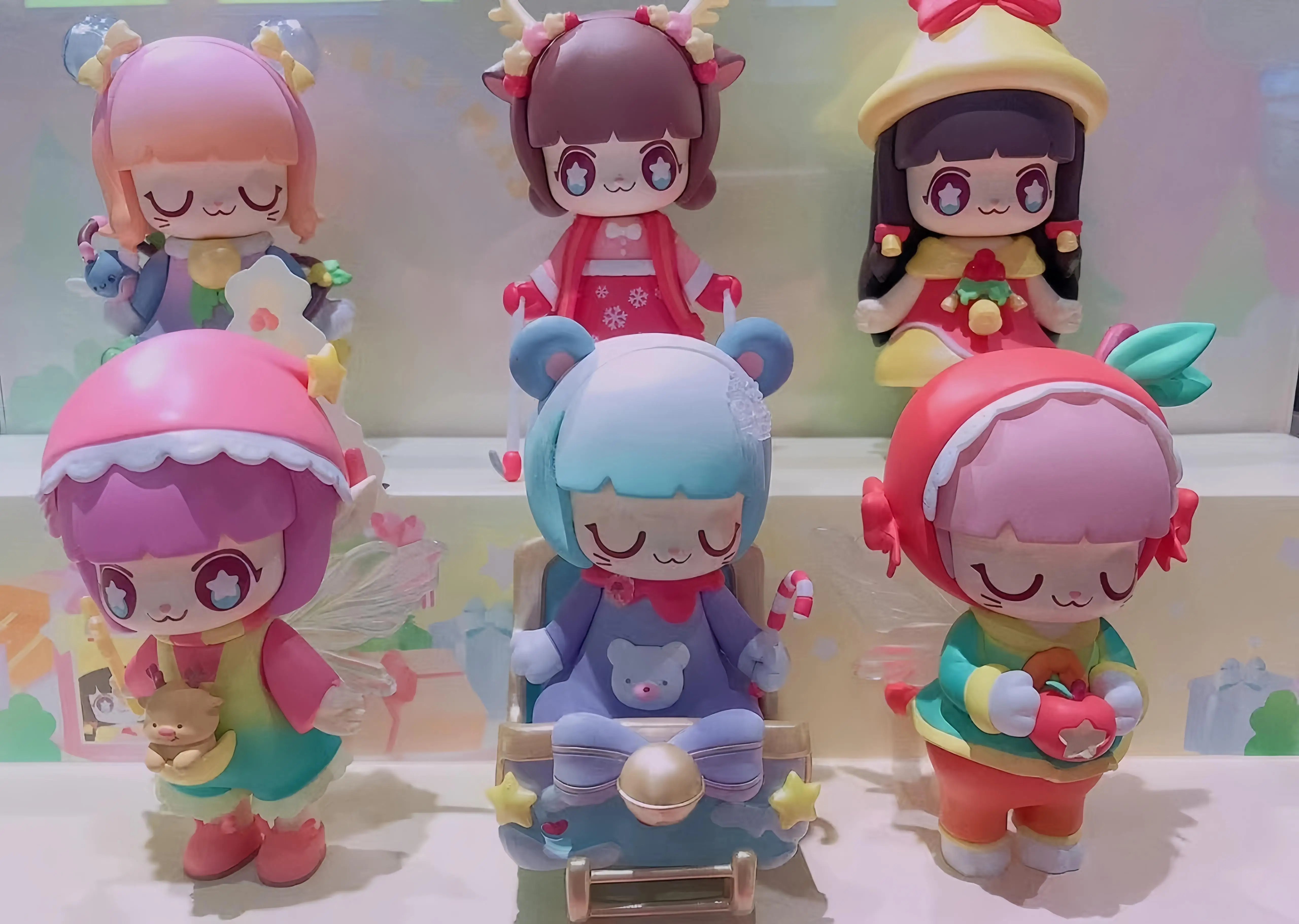 52TOYS Kimmy & Miki Wonderful Wish Night Series Blind Box - Figura giocattolo di Natale alla moda Ornamento da collezione Regalo di compleanno