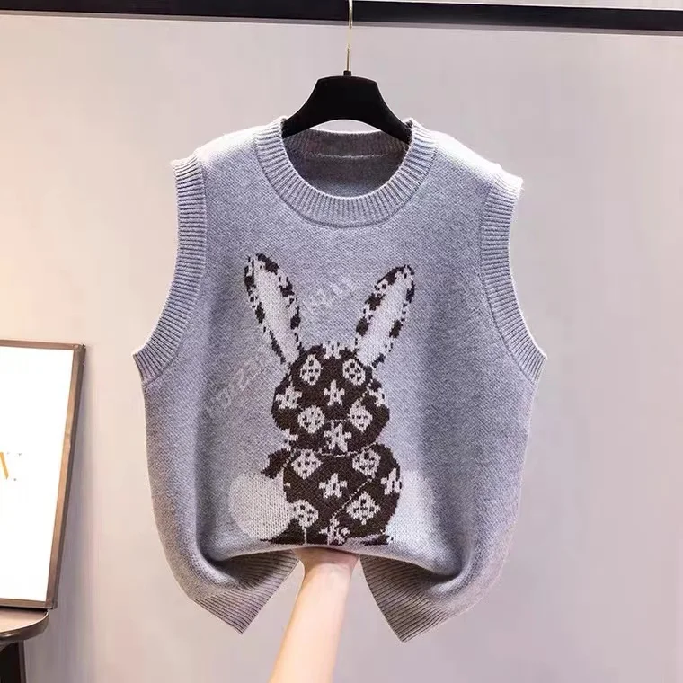 

Женский вязаный жилет-топ в европейском стиле, верхняя одежда, свитер, куртка для повседневной носки, с круглым вырезом, однотонный, осенний сезон, модный