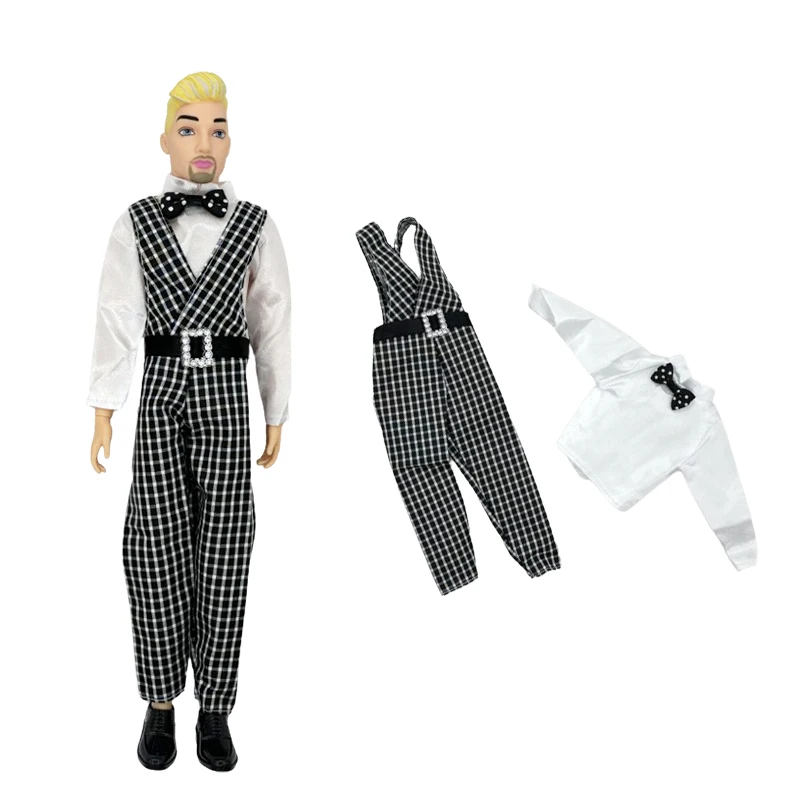 3 Sets Doll Clothing And Accessories Handmade Formal Business Suit Tuxedo Groom Clothes for 30cm/12in Ken Dolls