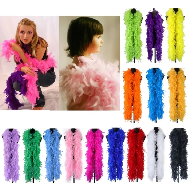 

Plush Turkey Feather Boa Clothes Decorations for Party Wedding Clothes Dress Shawl Scarf Diy Jewelry Accessory Craft