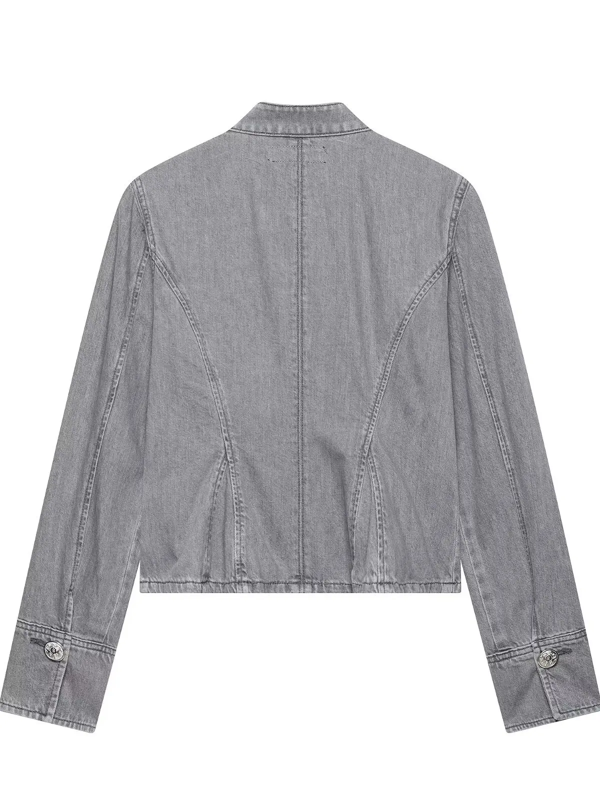 Women's Short Coat 2026 Autumn Fashion Decorative Wind Rope Knot Buckle Skirt Style Hem Button up Top Polyester Fiber