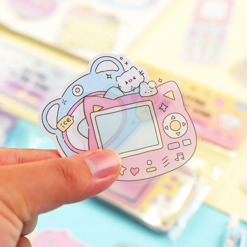 40Pcs/pack Cute Camera Phone Frame Stickers Y2K Decorative Stickers for Scrapbooking Journal DIY Decoration Collage Material view 4