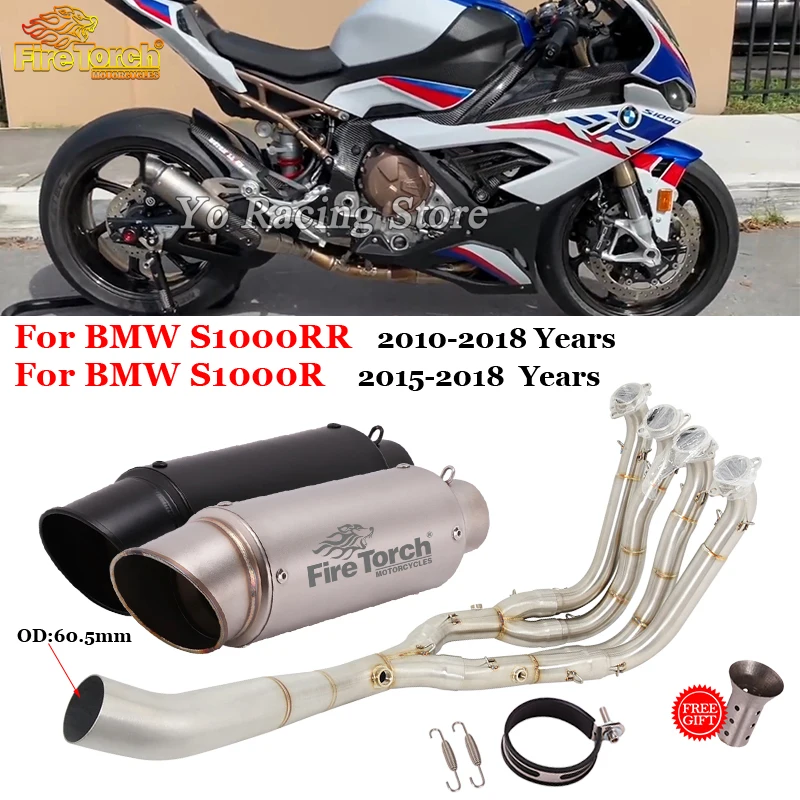 For BMW S1000RR S1000r 2010 - 2018 Full System Motorcycle Exhaust Escape Moto Header Front Link Pipe Connect 60mm Muffler Moto