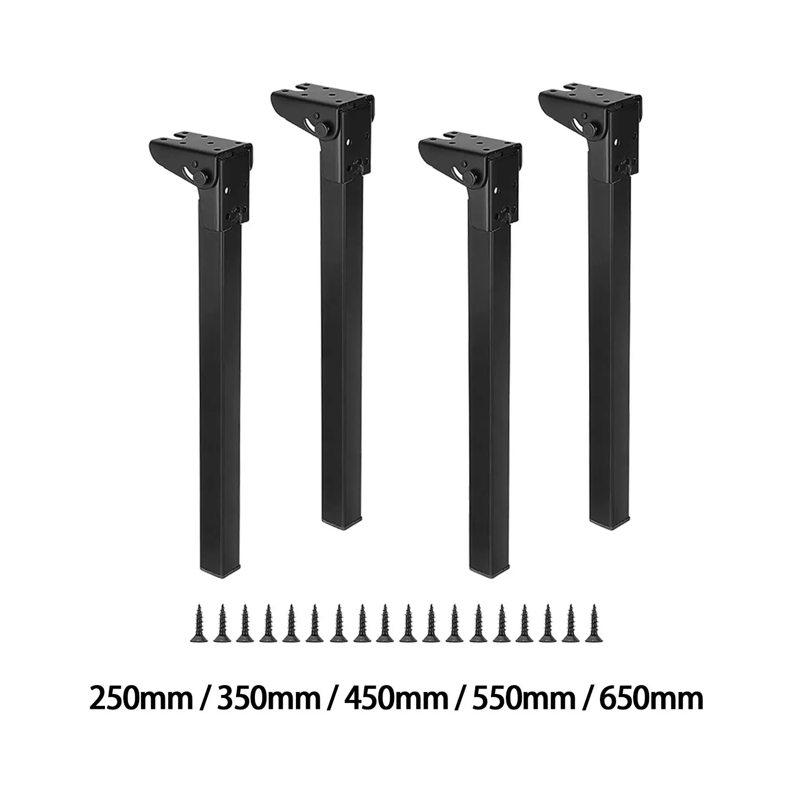 4 Pieces Folding Desk Legs Chair Replacement Portable with Screws Adjustable Desk Legs for Office Home Cafe Kitchen Living Room