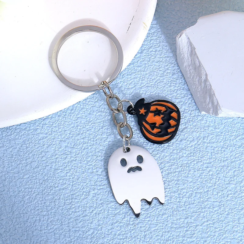 All Hallows' Day Keychain Pendant Funny Ghost Pendant Key Ring For Women Men Earphone Cover Bag Party Gifts Jewelry