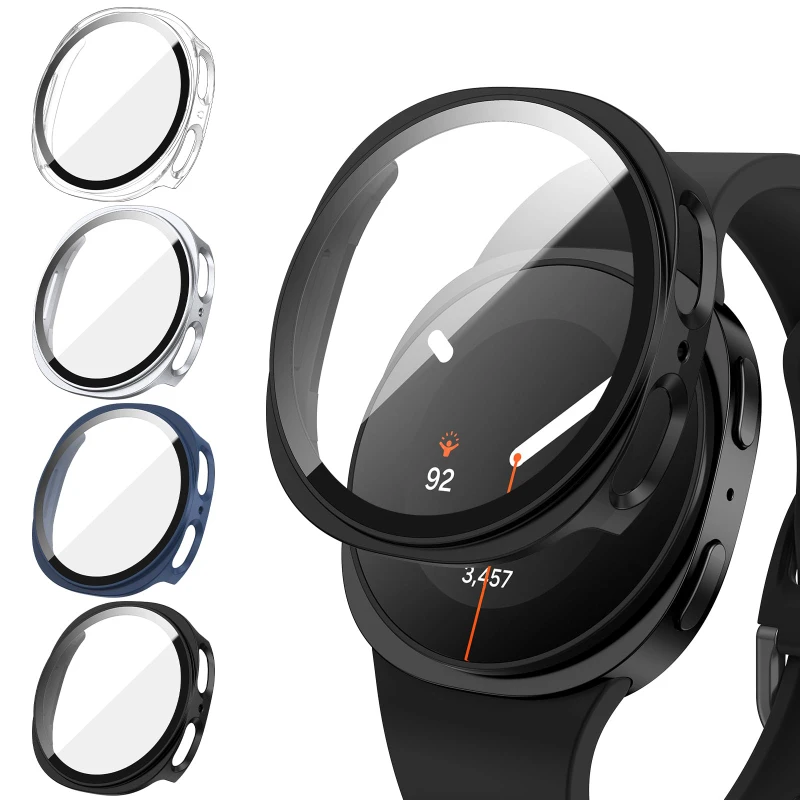 Tempered Glass+PC Case For Samsung Galaxy Watch 8/9 40mm 44mm All Coverage Screen Protector Case For Galaxy Watch 9 Accessories