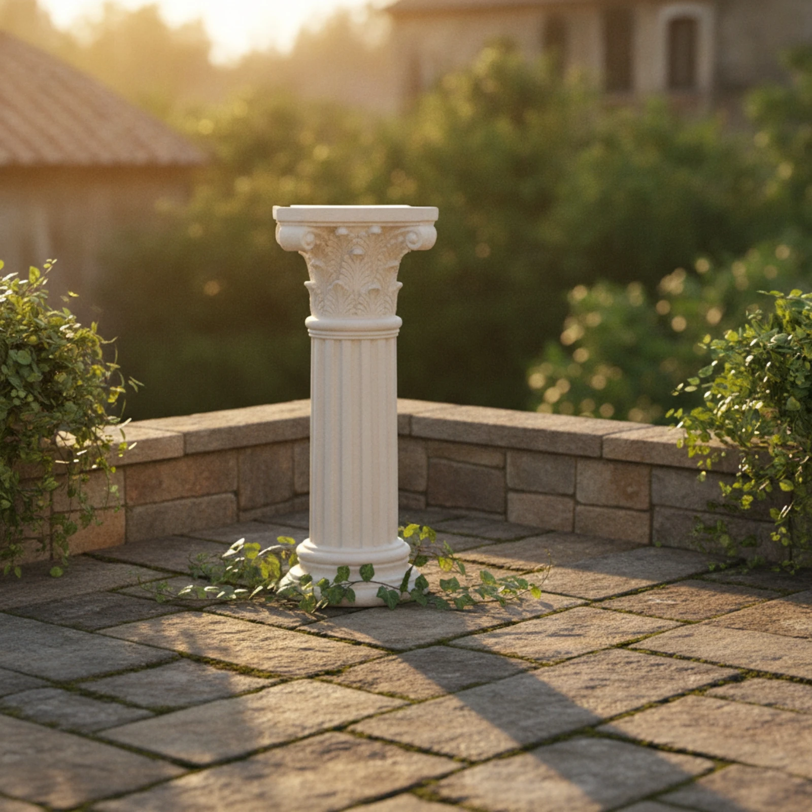 Roman Column Pedestal Architectural Classical Pedestal Roman Column Decorative Garden Pillar White for Patio, Courtyard