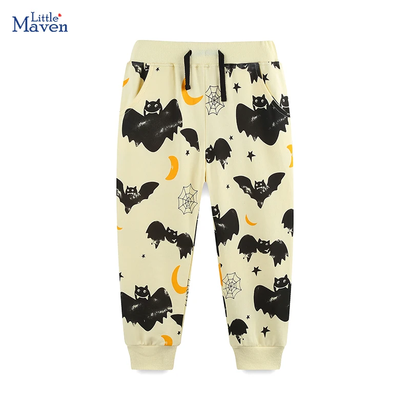 

Little Maven Autumn Clothes for Teenagers Halloween Children's Clothing Baby Boys Cartoon Bats Pants Cotton Trousers for Kids
