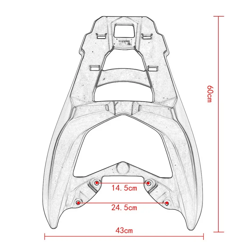 Valise Arrière T1 pour Yamaha Nmax 155 2020 2021 2022 2023, Support de Valise Supérieure, Étagère, Accessoires