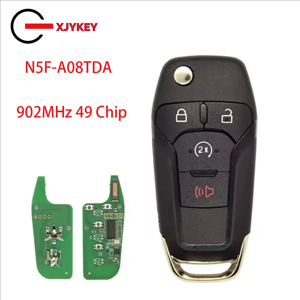 

XJY car remote key carro para llave ford 150 250 2015-2020, entrada keyless, 4 botões, N5F-A08TDA, 902MHz, 49 Chip