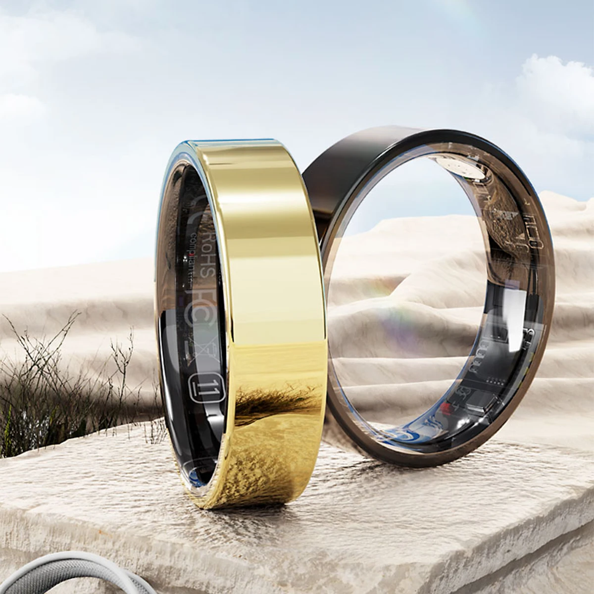 Anillo inteligente 2025 para hombres y mujeres, sueño, frecuencia cardíaca, monitor de oxígeno, resistente al agua 5ATM, anillos deportivos Bluetooth TK5 para hombres, regalo de vacaciones