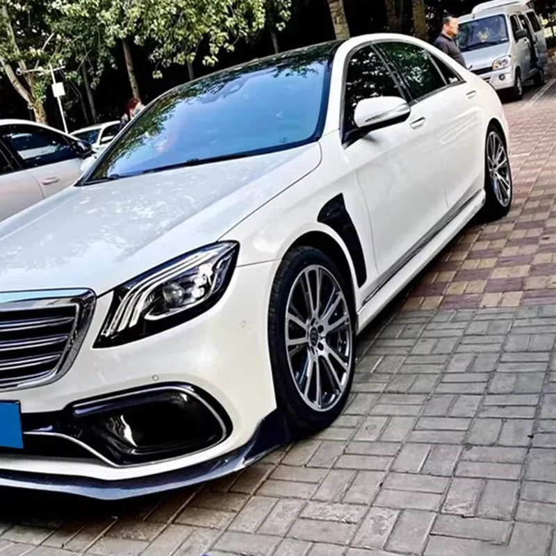 أغطية زعانف فتحة التهوية للحاجز الأمامي من ألياف الكربون، مجموعة هيكل السيارة المعدلة والمحدثة #6