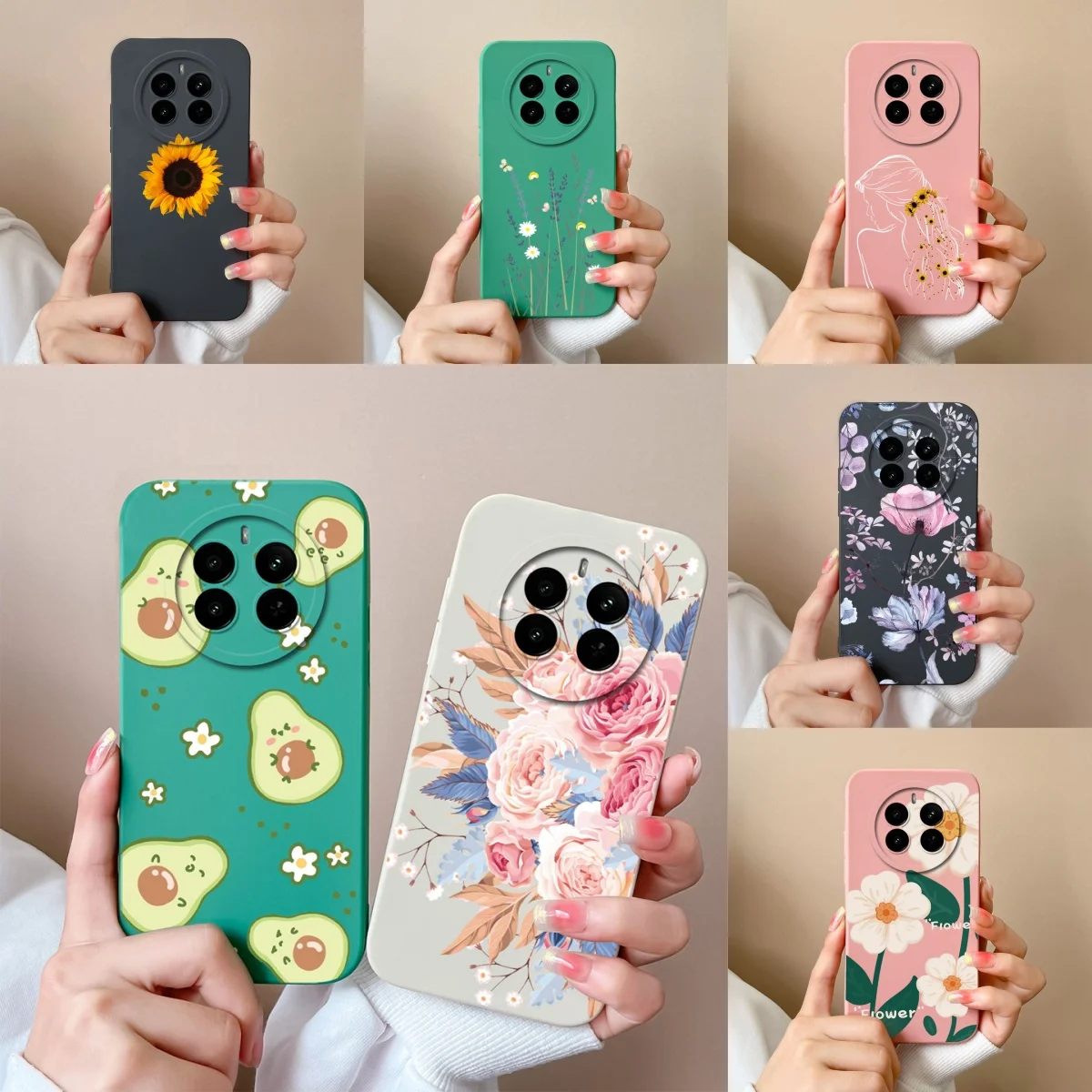 For OPPO Realme 12 4G 12 Plus Cases Flower Avocado Camera Protection Durable Shockproof Soft Cover For Realme 12 6.67