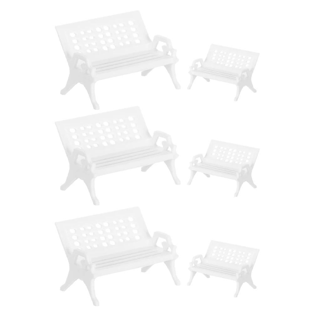

6pcs Mini Chair House Miniatures Plastic Chairs for Living Room Miniature Decor Accessories Simulation Bench