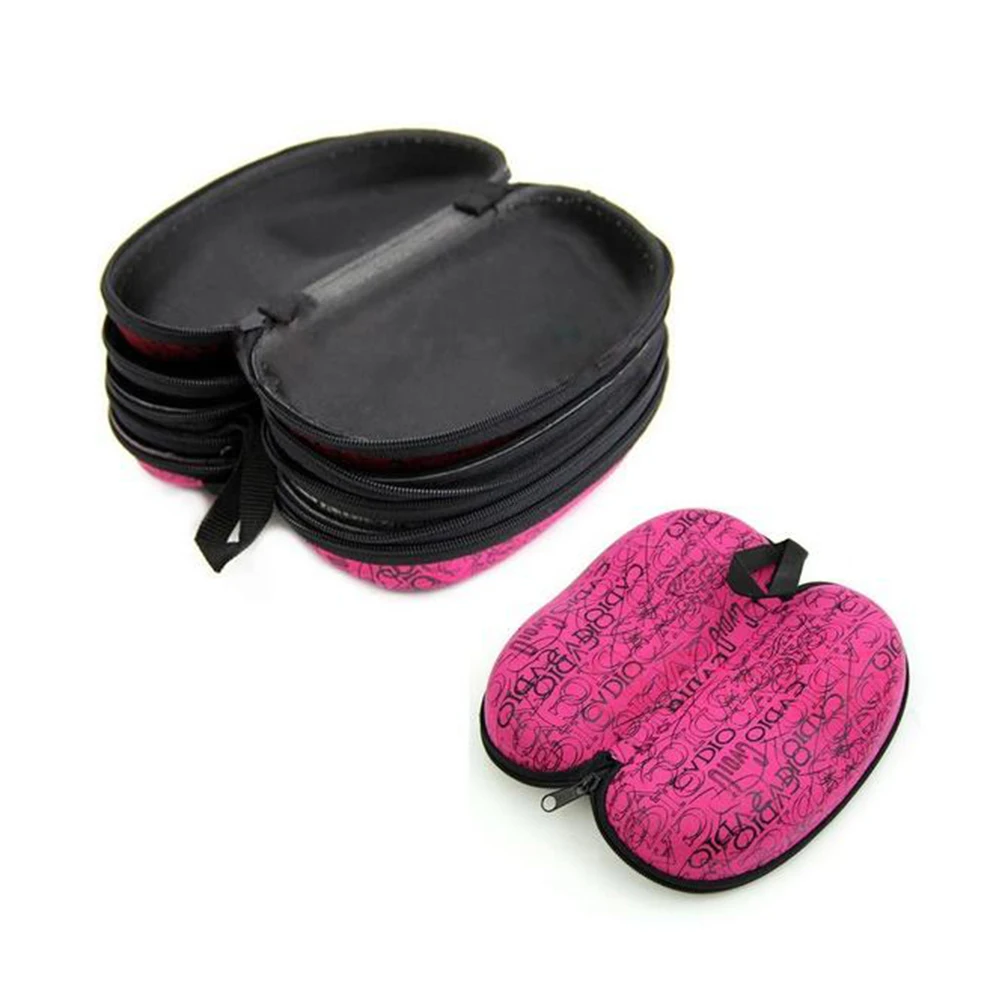 

Zipper Glasses Case Hard Shell Black Lightweight Portable Peanut Shape Dust Water Protection Sunglasses Case Holder Bag