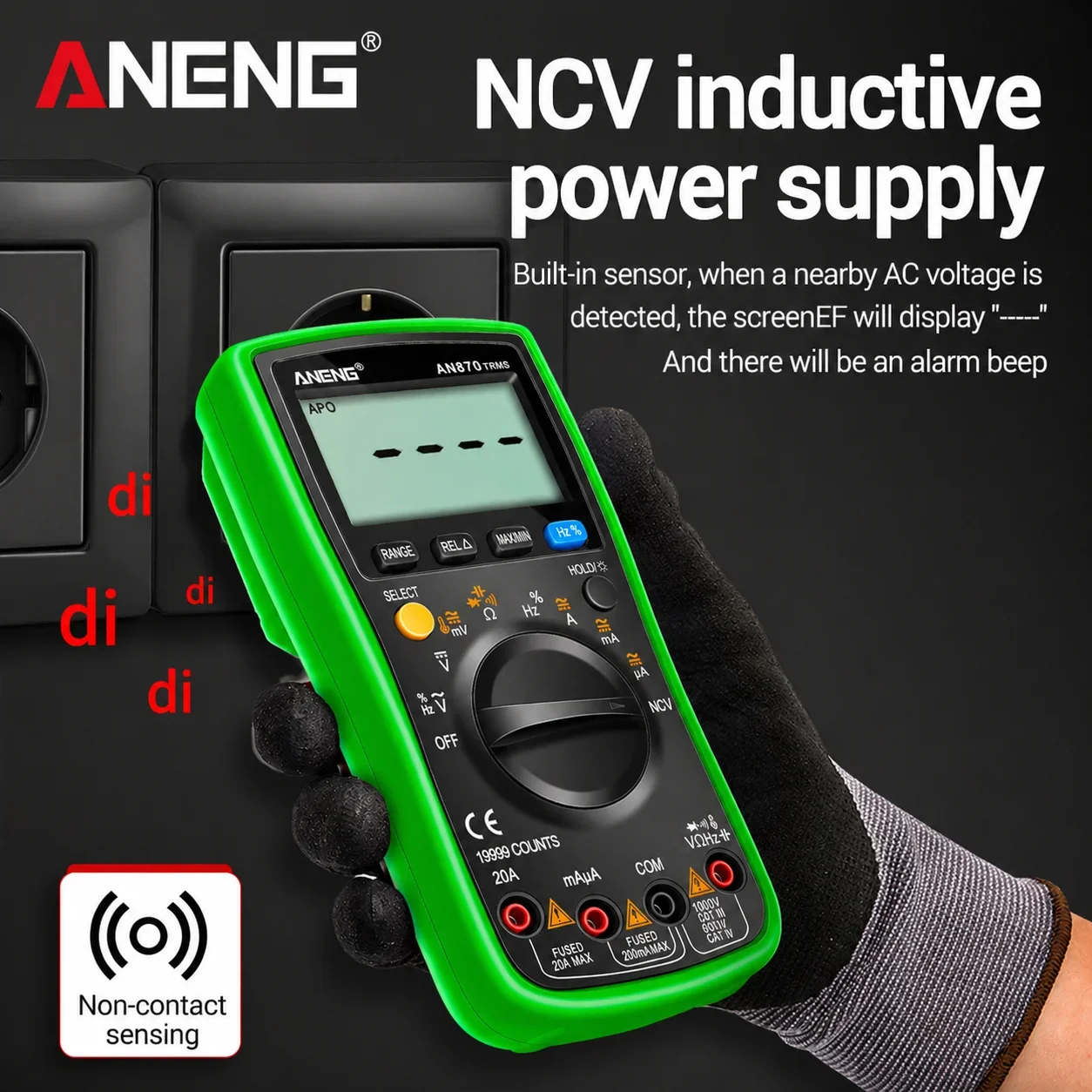High precision multifunctional digital multimeter ANENG AN870 on/off buzzer full parameter detection electrical test instrument view 5