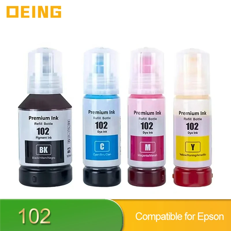 101 102 Refill Ink Premium Compatible Color Compatible Bulk Bottle Water Based for Epson ET-2750 ET-4750 Printer