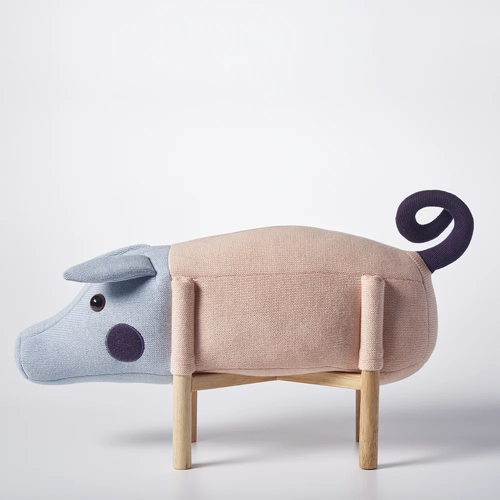 Tabouret mignon animal Peppy Pig pour enfants, conception exclusive de brevet, meubles de chambre d'enfant, jouet de chaise oman pour la maternelle