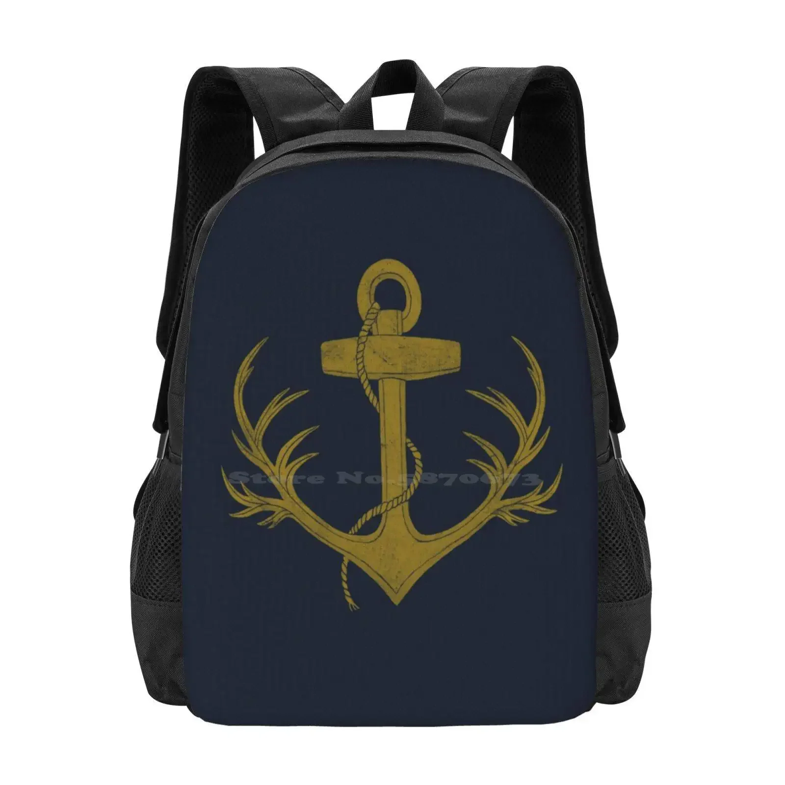 

Antlered Anchor Hot Sale Schoolbag Backpack Fashion Bags Antlers Anchor Sea Sailing Ocean The Fan Brothers Fanbrothers Opifan64