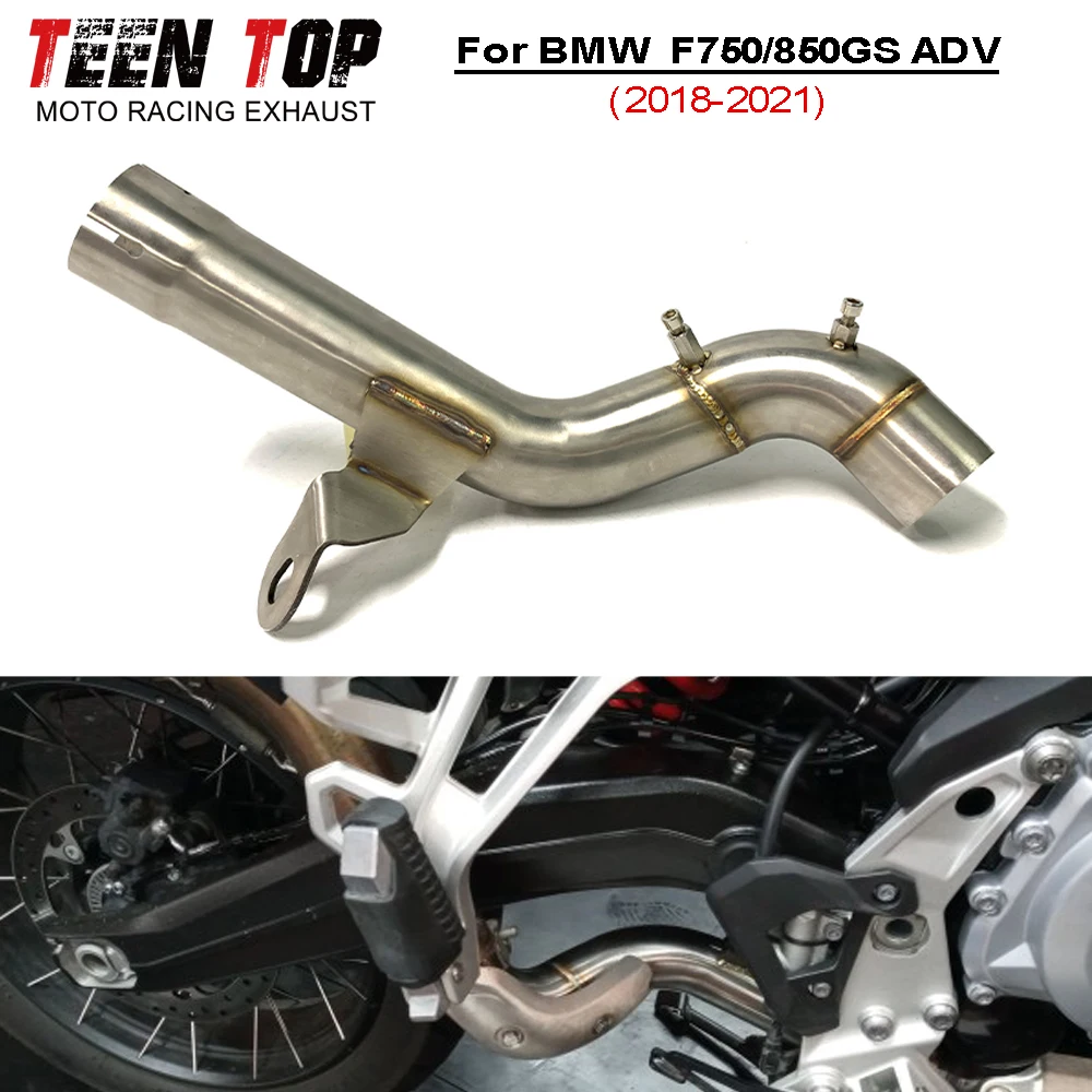 For BMW F750/850GS ADV Exhaust Decat Pipe Motorcycle Escape Middle Link Pipe Steel F750GS ADV 2018-2021 Connect to Original