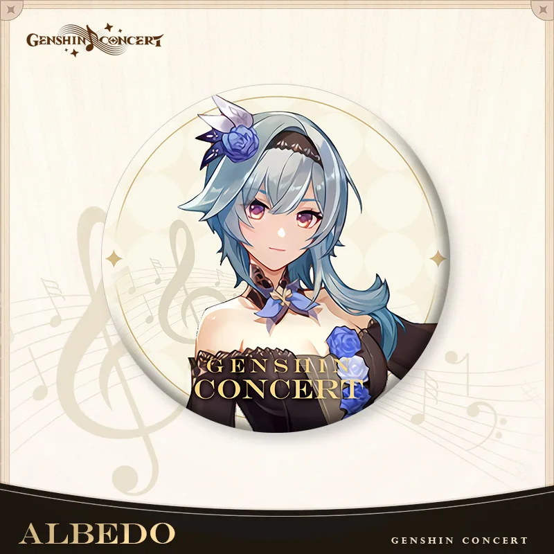 Pin do broche do anime de Genshin Impact Symphony, concerto, cosplay, crachá, concerto, Pin, 58mm