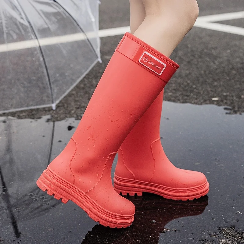 

Силиконовые резиновые сапоги с высокой трубкой, женские противоскользящие водонепроницаемые непромокаемые походные ботинки для взрослых с длинной трубкой 2025 Sle Faion, уличные походные ботинки Cam