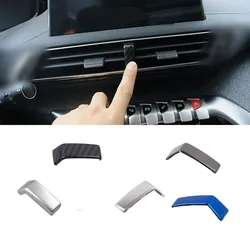 For Peugeot 3008 5008 GT 2017-2022 ABS Plastic/Stainless Front Middle Center Air Conditioner Outlet Control Cover AC Vent Trims