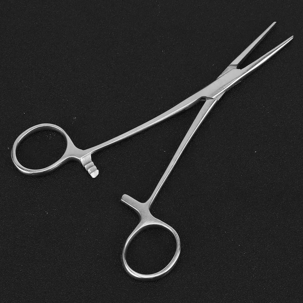 

Stainless Steel Pet Dog Cat Hair Scissors Ear Hair Tweezers Curved Tip Cleaning Clamp