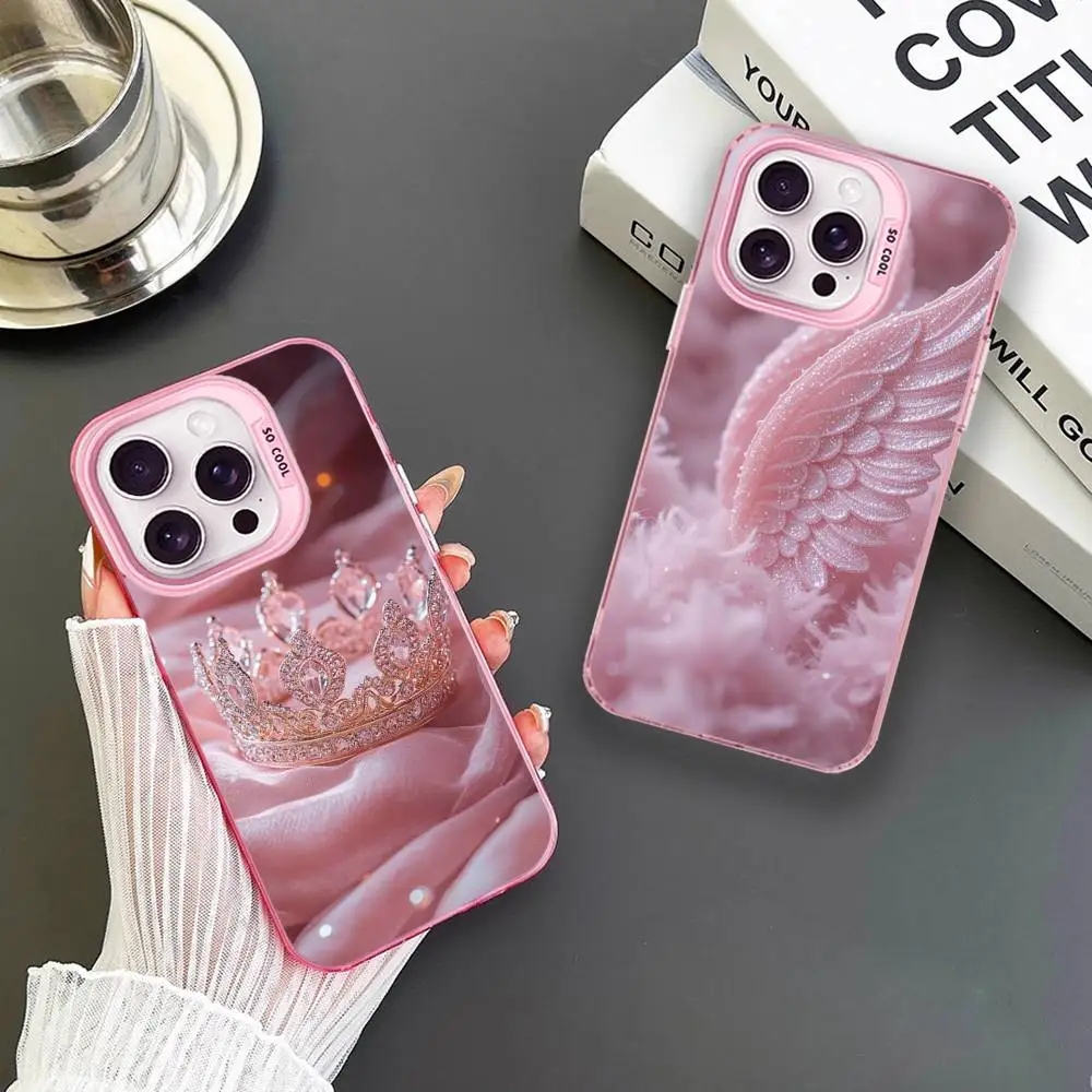 

Rose Gold Pink Princess Queen Phone Case For iPhone 16,15,14,13,12,11,Mini,Pro,MAX Pink Matte Shockproof Cover
