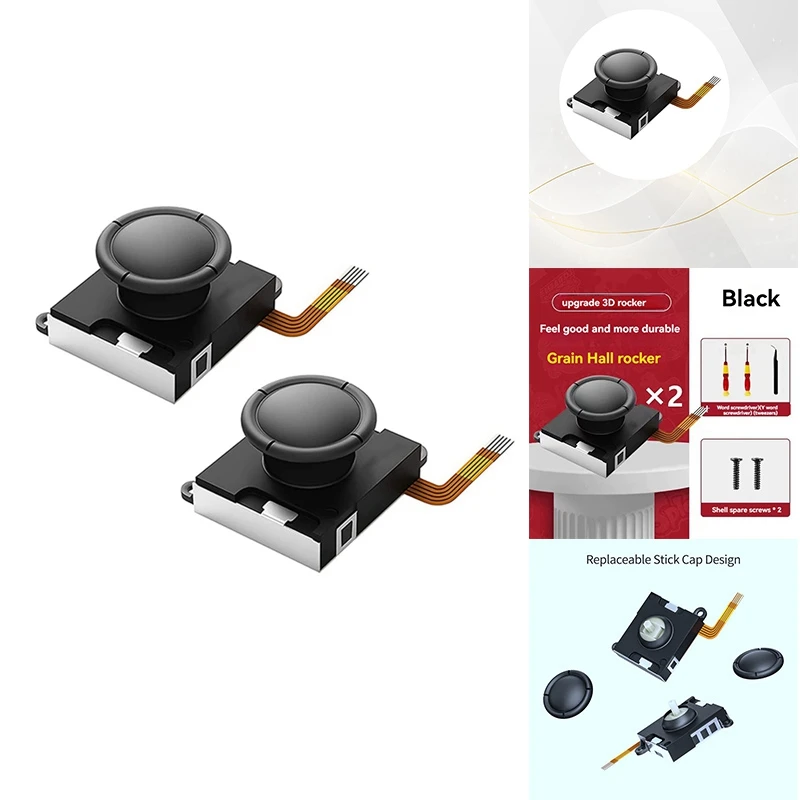 

Hall Effect Joystick Replacement For Joycon With Repair Tools No Drifting Electromagnetic Stick For Switch OLED/Lite