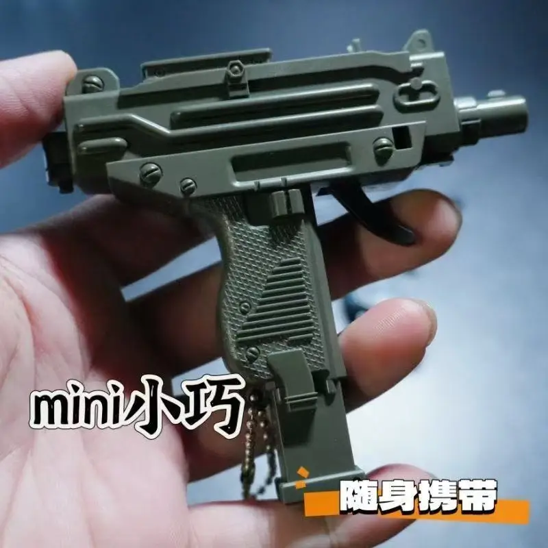 Outdoor Portable EDC Mini Keychain UZI Plastic Soft Bullet Gun Toy Tool